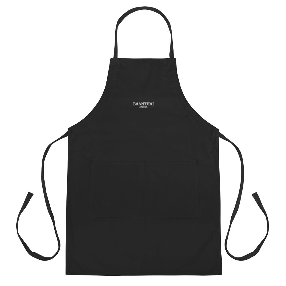 "Embroidered Essentials" Apron - Black