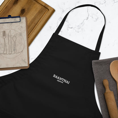 "Embroidered Essentials" Apron - Black