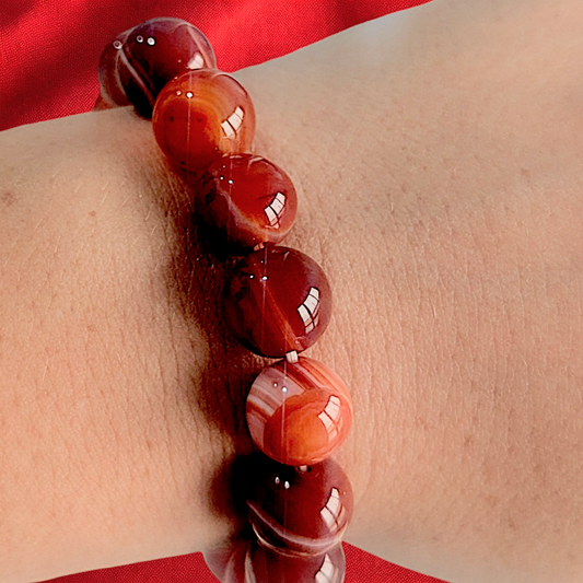 "Fiery Hues" - Thai Stone Beaded Bracelet