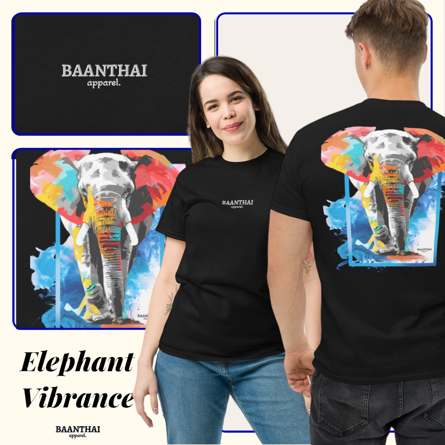 "Elephant Vibrance" Tee - Black