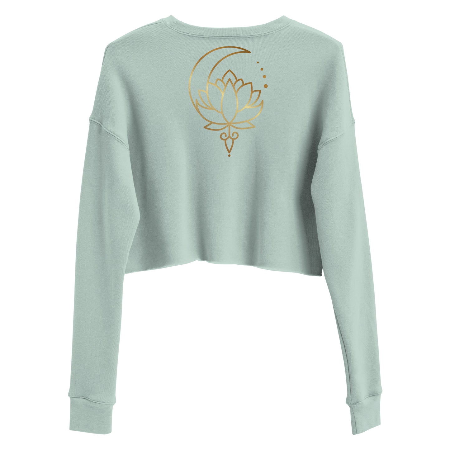 "Golden Lotus" Women's Cropped Sweatshirt - Sage